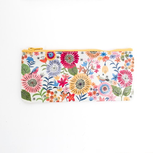 BlueQ, Pencil Pouch, Flower Field, 4.25"x8.6"